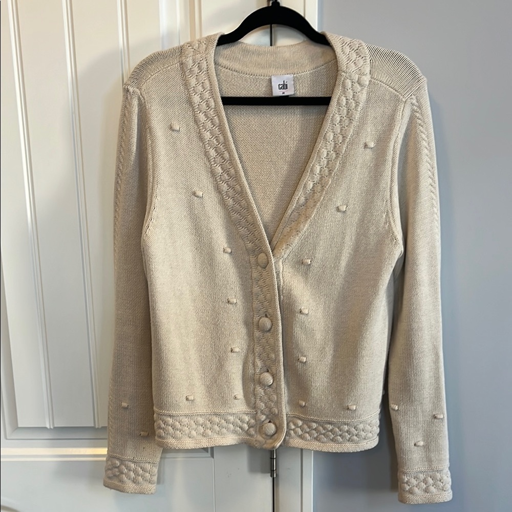 Cabi Cream Textured Women's Sweater M